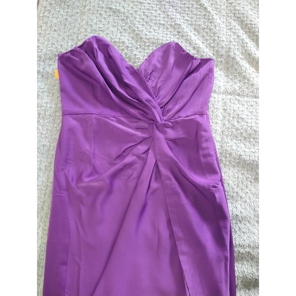 Fashion Nova Strapless Purple Maxi Side Slit Dress Nwt Purple Y2K City - Picture 12 of 14